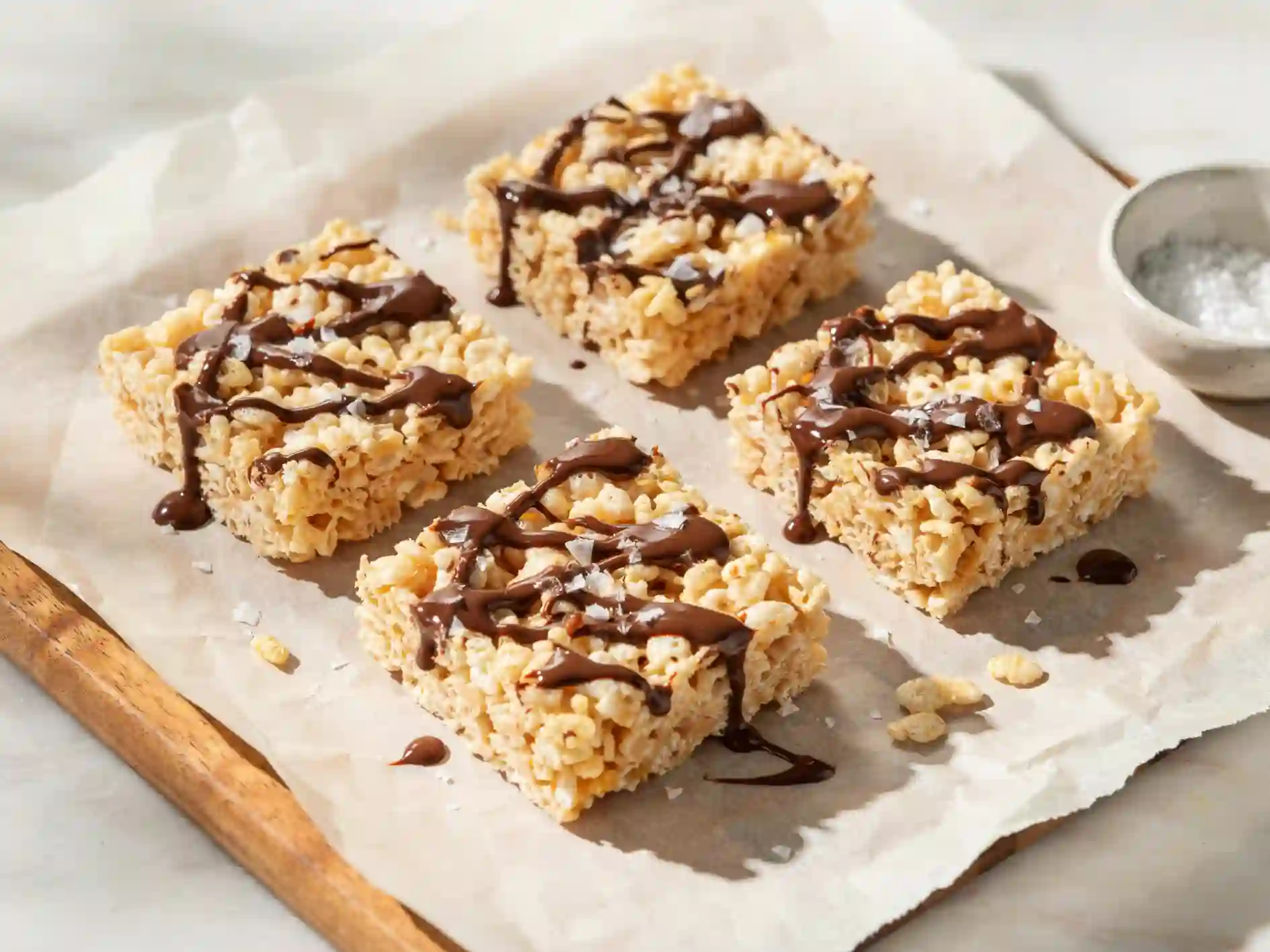 gooey rice krispie treats recipe, rice krispie treats ingredients, chocolate drizzle rice krispie treats