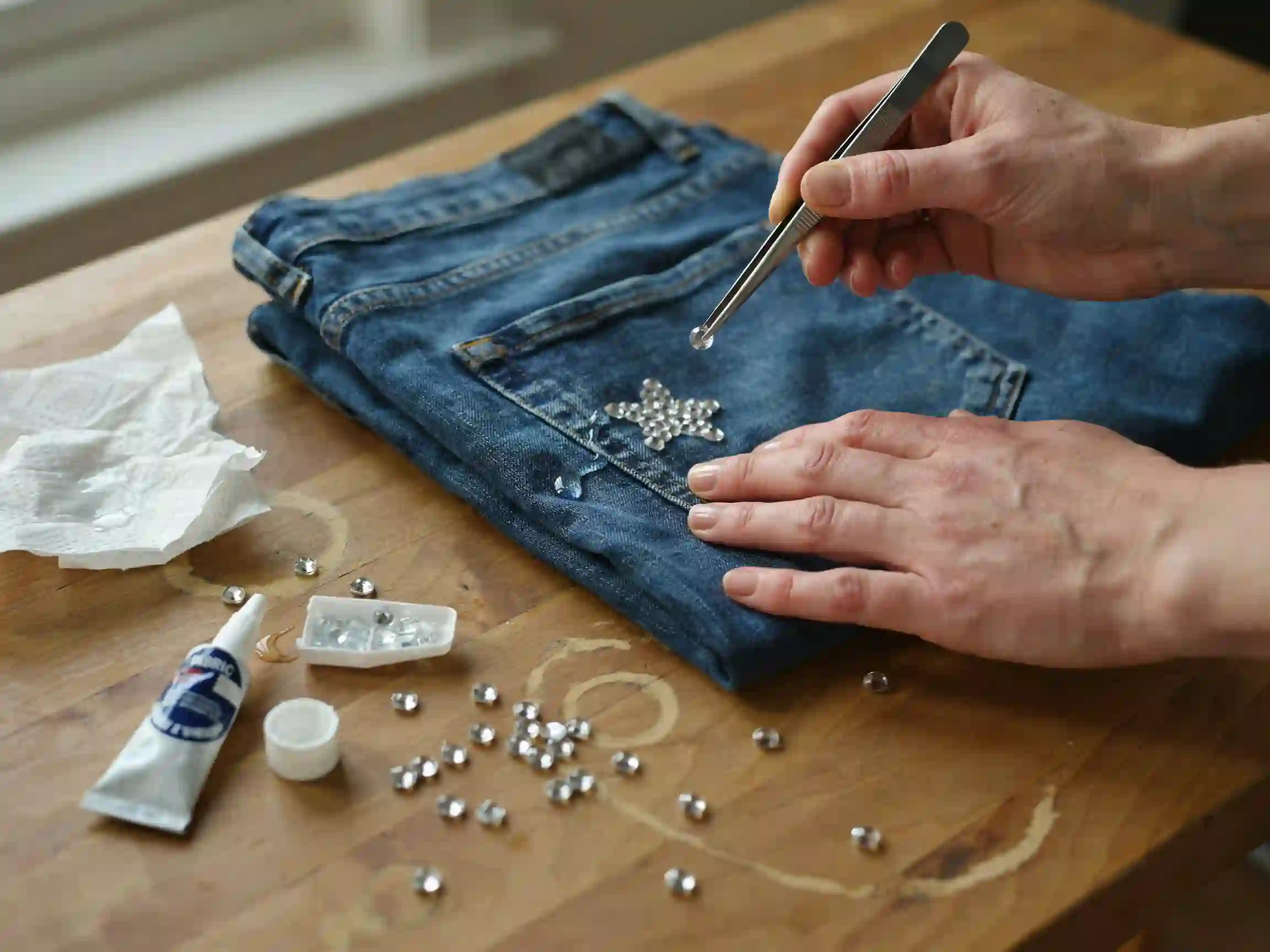 calça jeans com brilho look de festa, calça jeans com pedrarias, customizar calça jeans com brilho