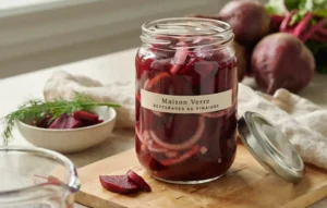easy pickled beets recipe jar, pickled beets brine spices, pickled beets on a salad