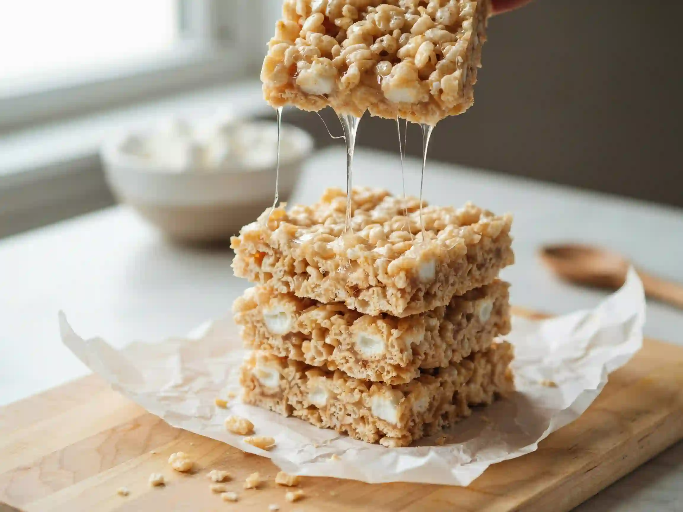 gooey rice krispie treats recipe, rice krispie treats ingredients, chocolate drizzle rice krispie treats