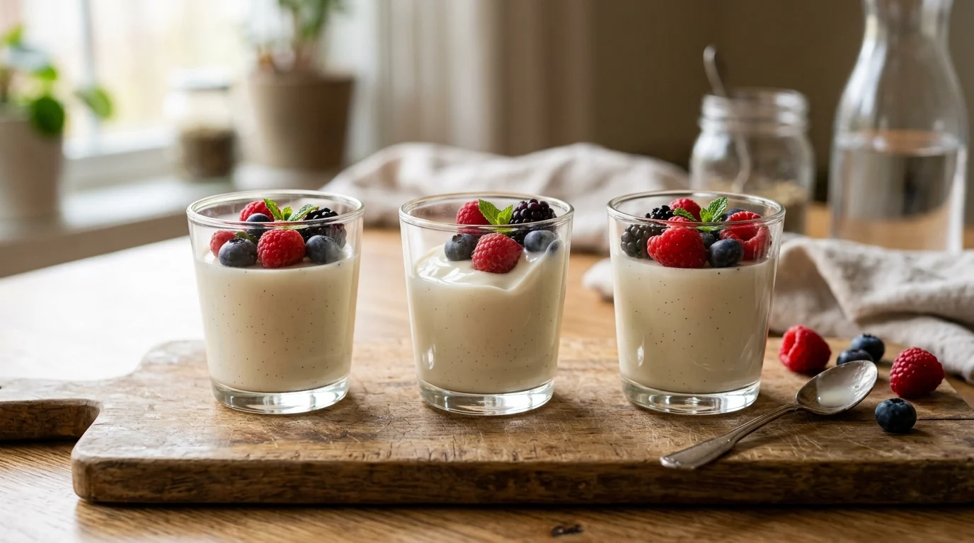 easy no bake desserts panna cotta in glasses