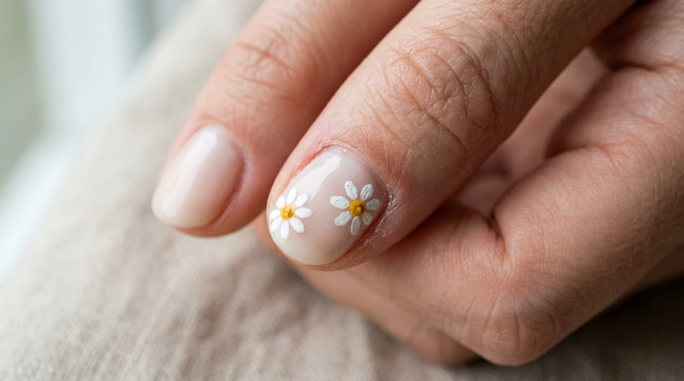 cute simple summer nails in milky white