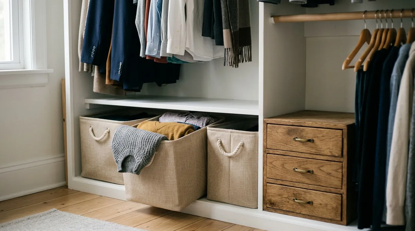 closet storage ideas double hanging rail