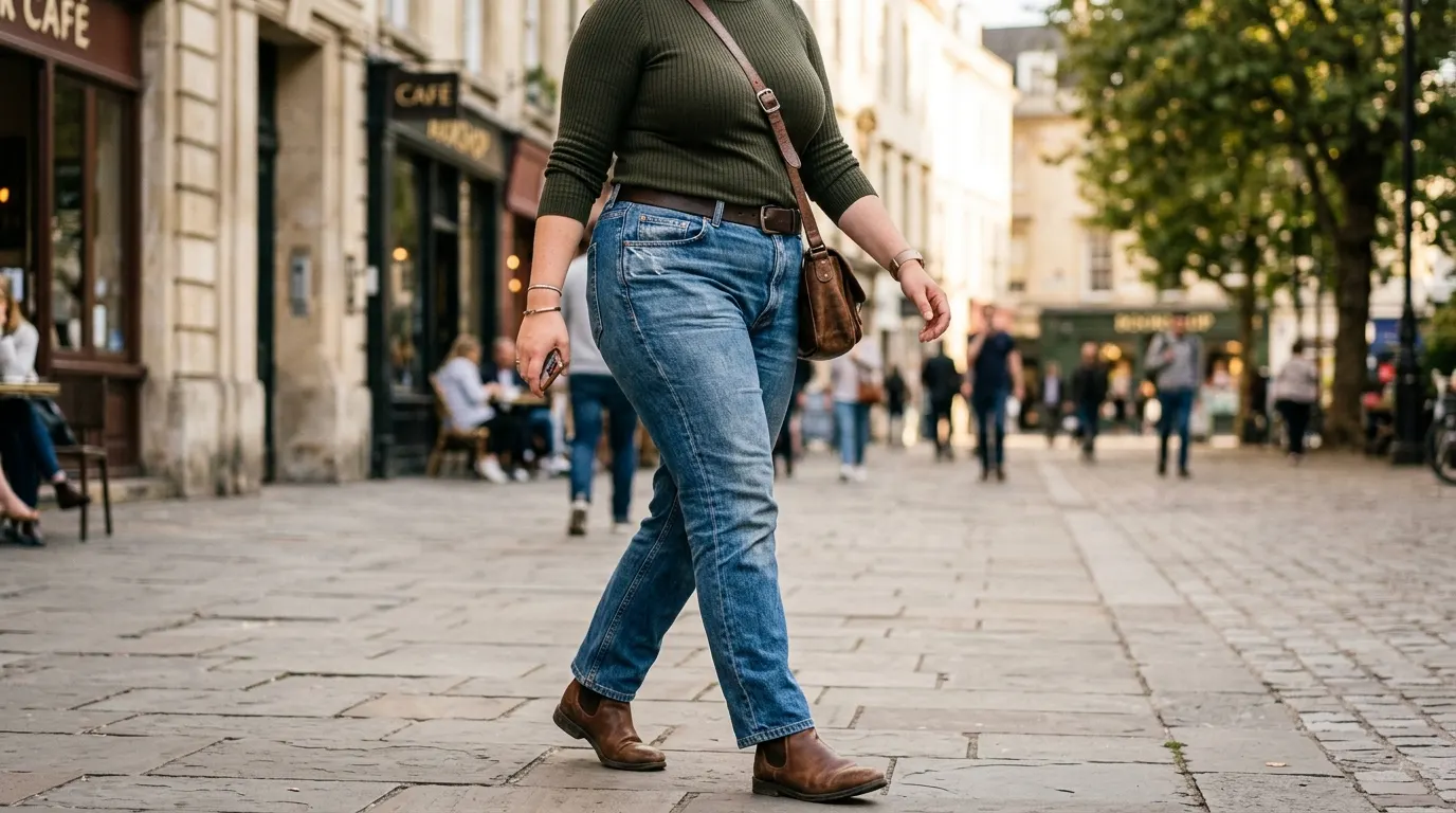 plus size outfit ideas wide leg trousers with tucked top