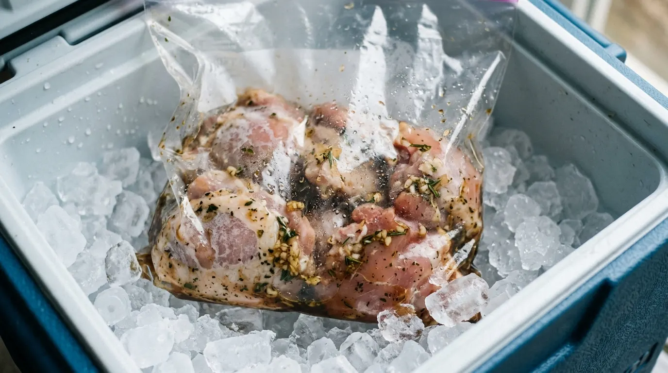 make ahead camping meals frozen flat in