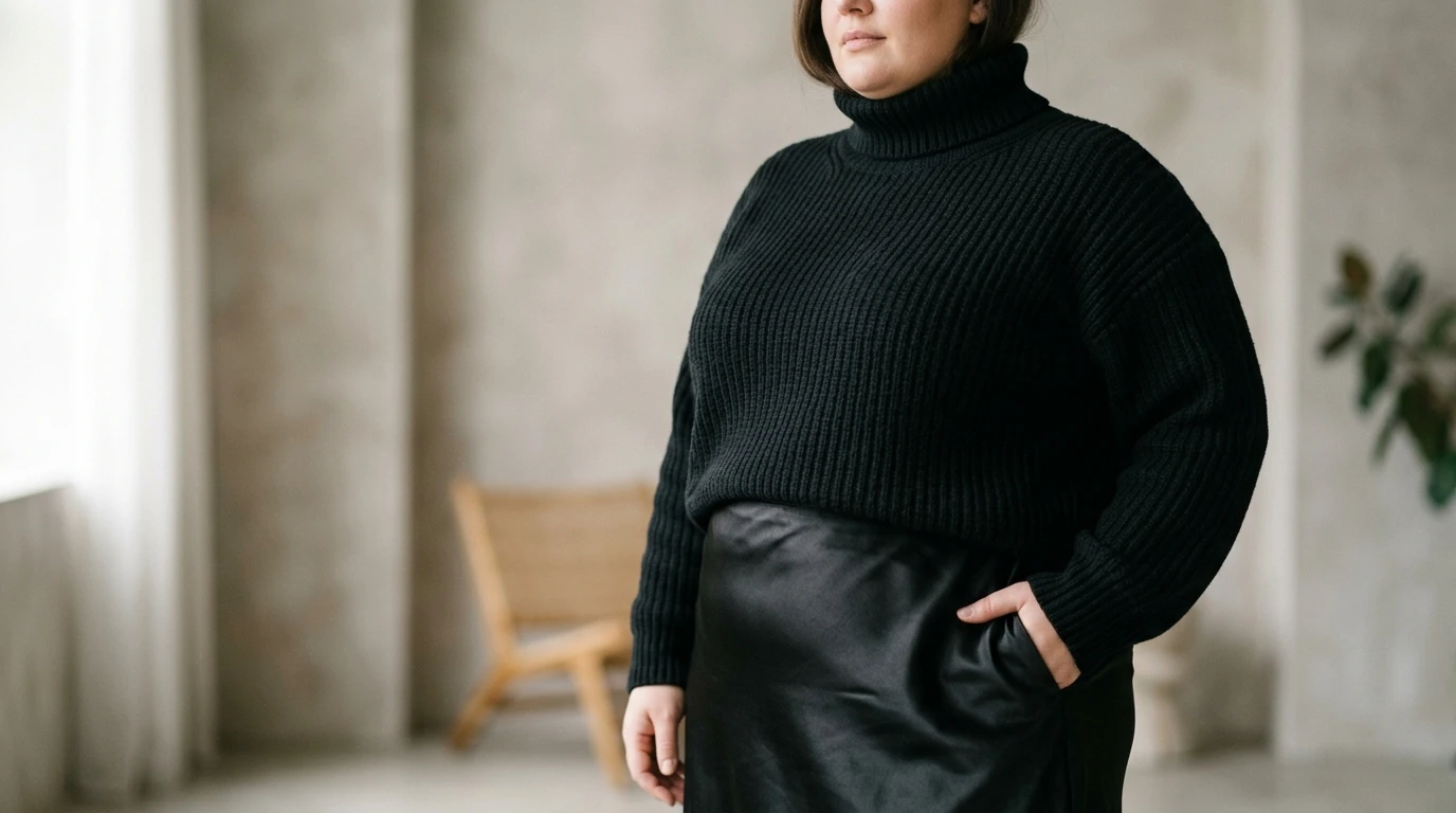 plus size outfit ideas wide leg trousers with tucked top