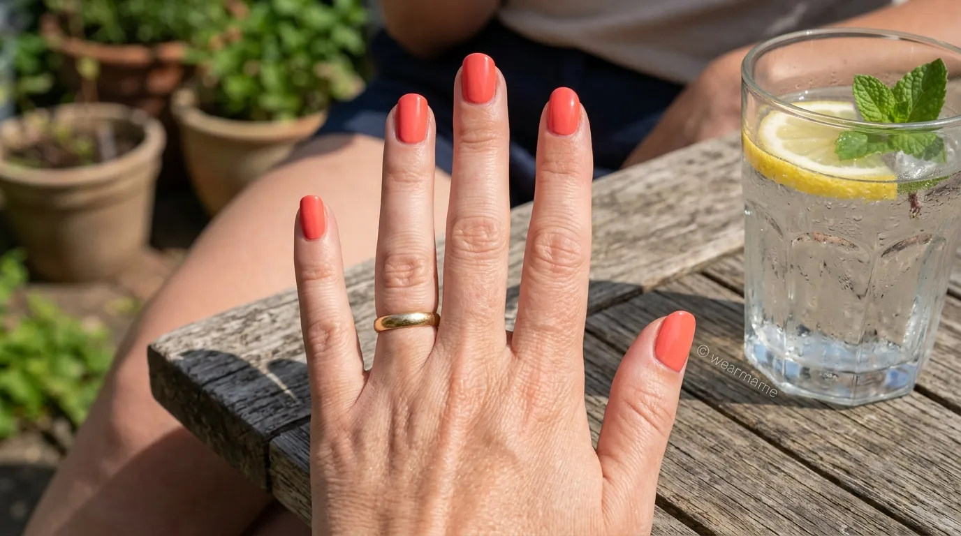 cute simple summer nails in milky white