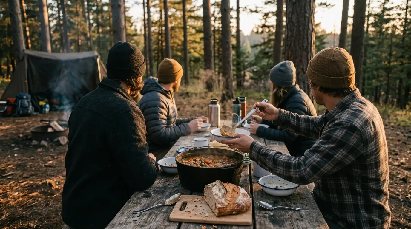 make ahead camping meals frozen flat in