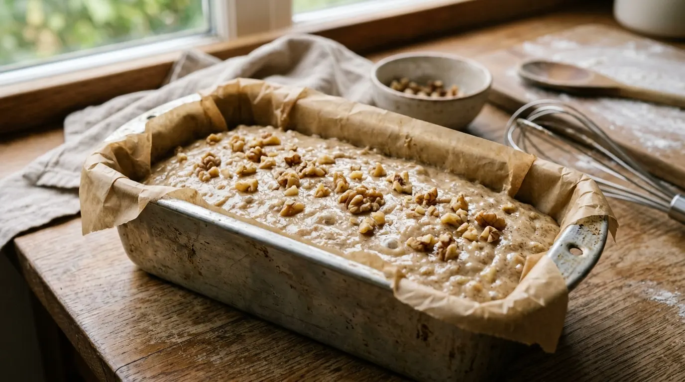 banana bread recipe sliced loaf, banana bread recipe with browned butter, banana bread recipe using black ripe bananas.