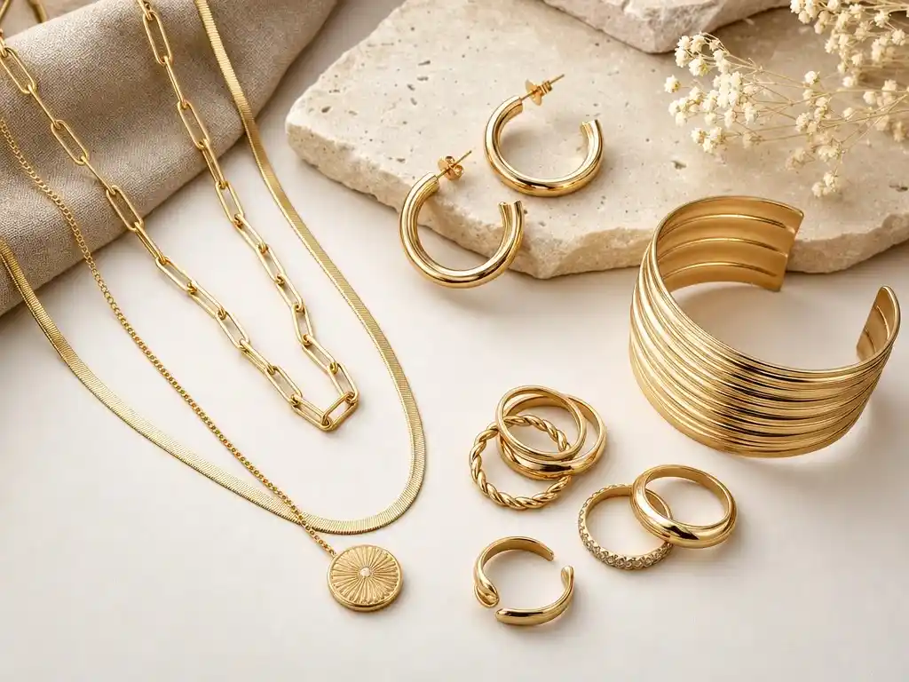 bijoux tendance colliers superposés, bijoux tendance grandes créoles, bijoux dorés tendance