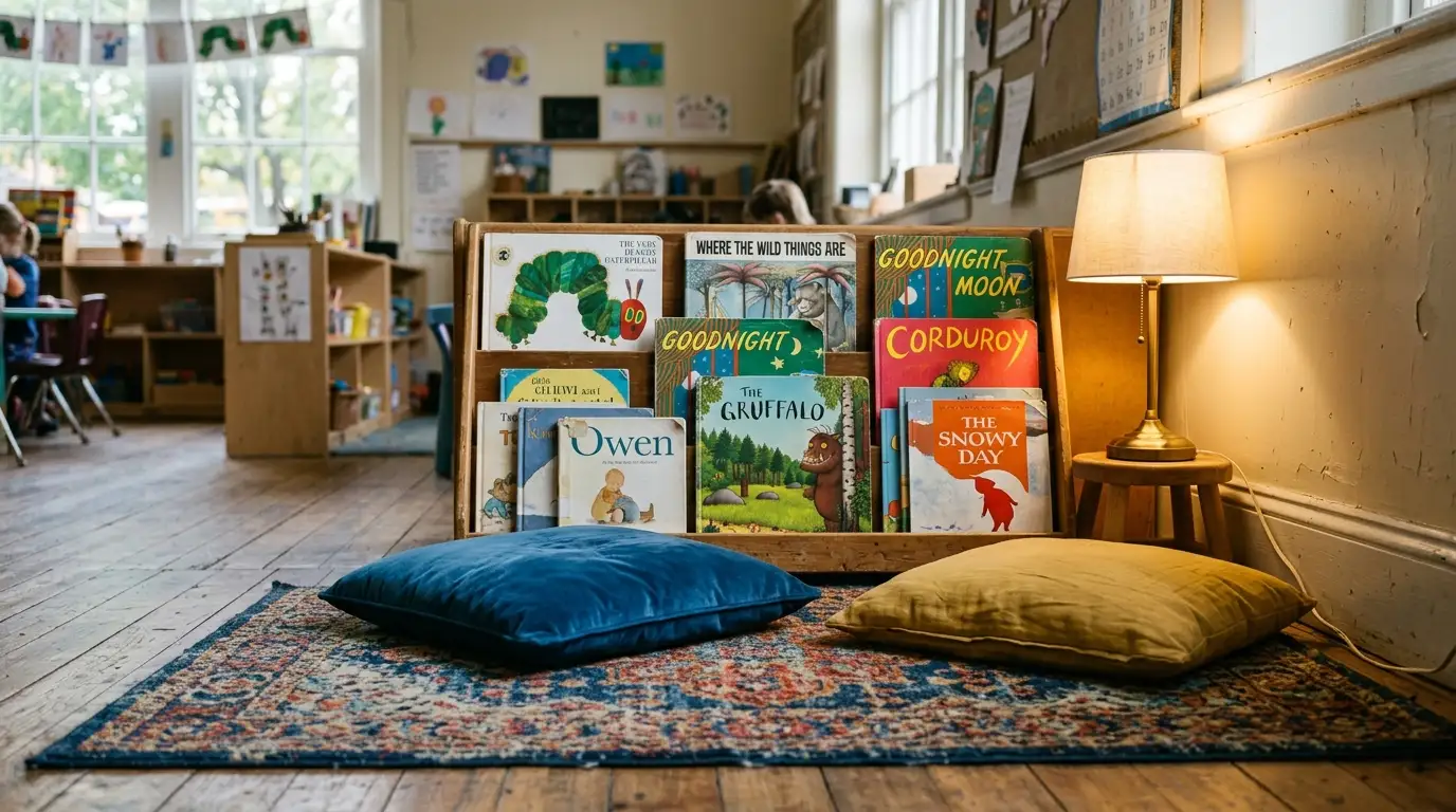 back to school decoration ideas classroom bulletin board, back to school decoration ideas reading corner, back to school decoration ideas first day breakfast setup