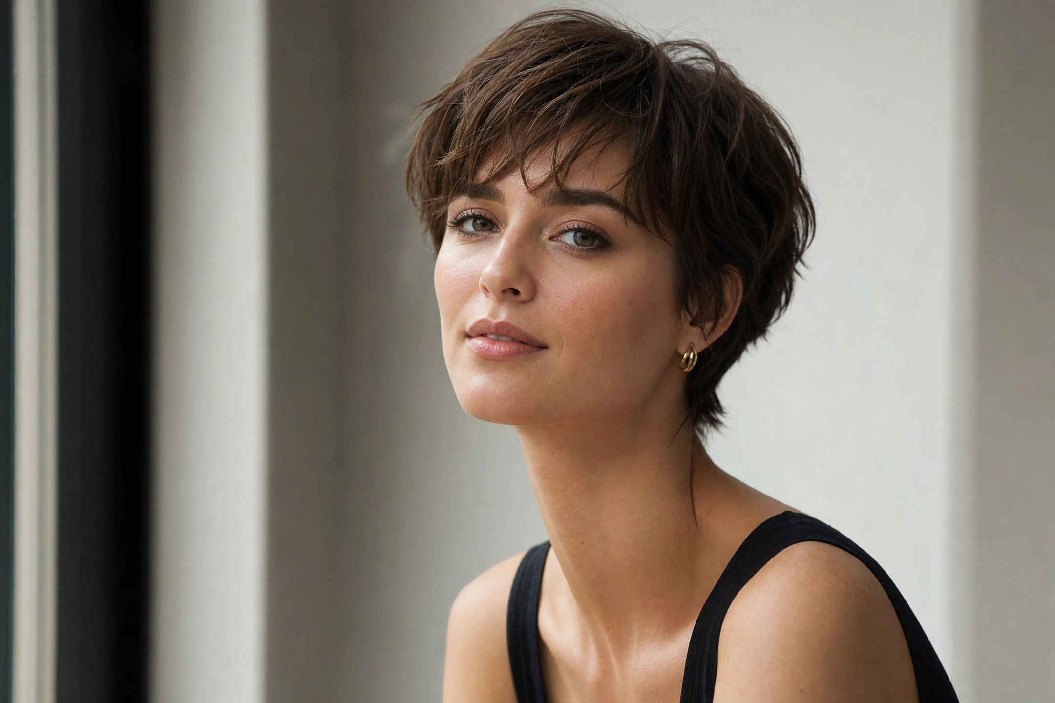 coupe courte femme pixie, coupe courte femme carré court, coupe courte femme avec frange