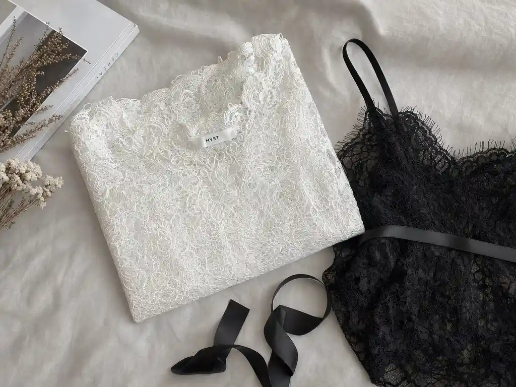 dentelle tendance 2026 robe, dentelle tendance 2026 top blanc, look coquette dentelle 2026