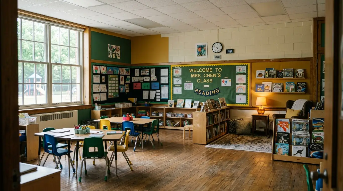 back to school decoration ideas classroom bulletin board, back to school decoration ideas reading corner, back to school decoration ideas first day breakfast setup