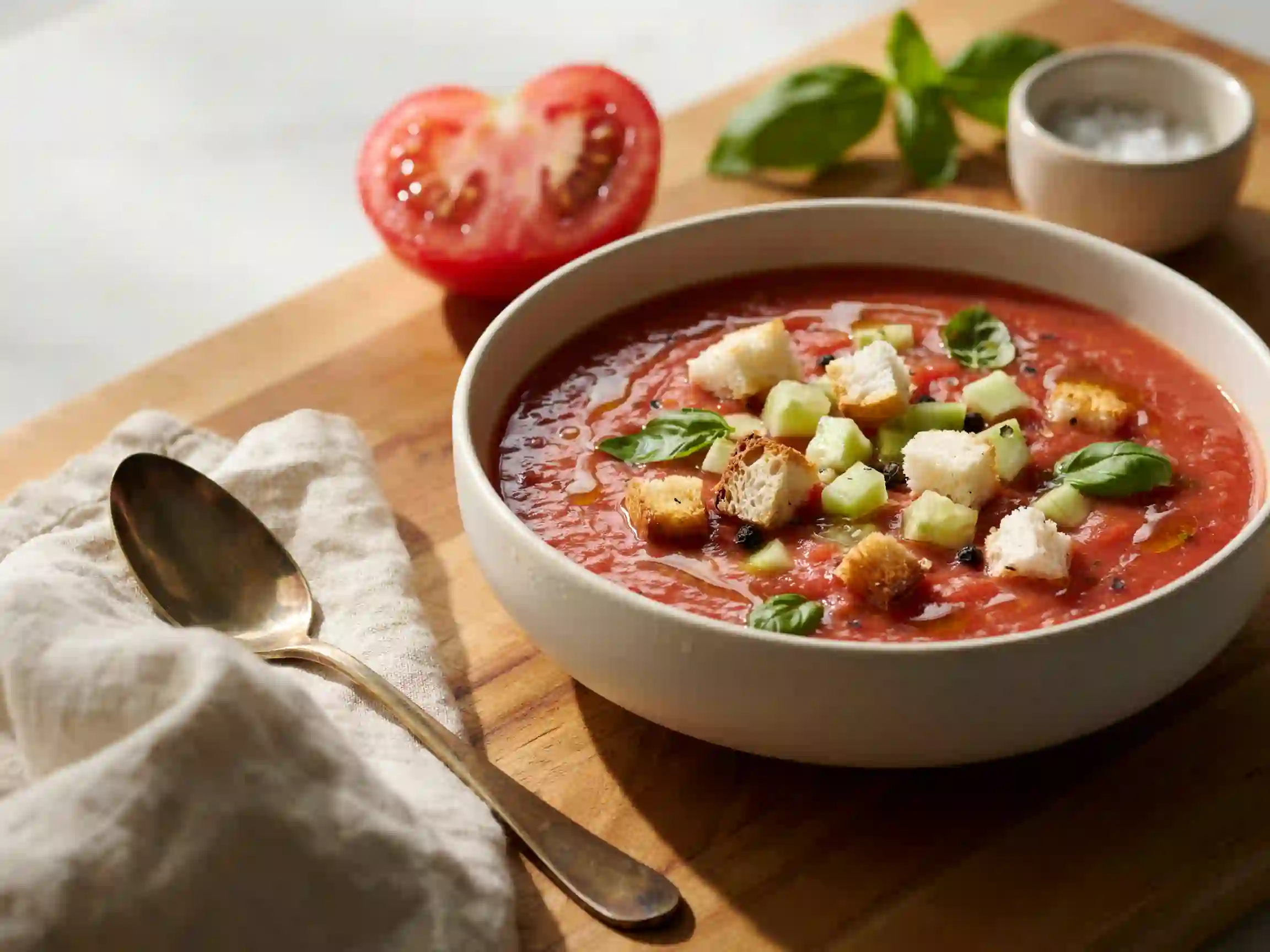soupe froide gaspacho, soupe froide de concombre, soupe froide de betterave
