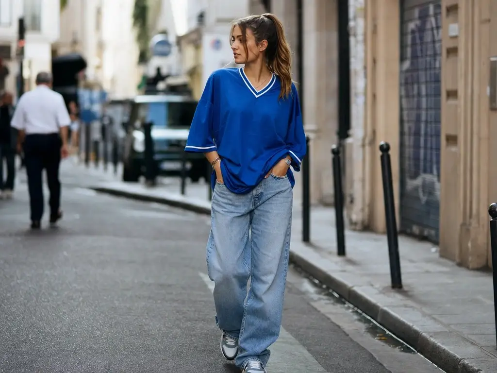 maillot de foot france look jean baggy, maillot de foot france porté en robe, maillot de foot france look supporter