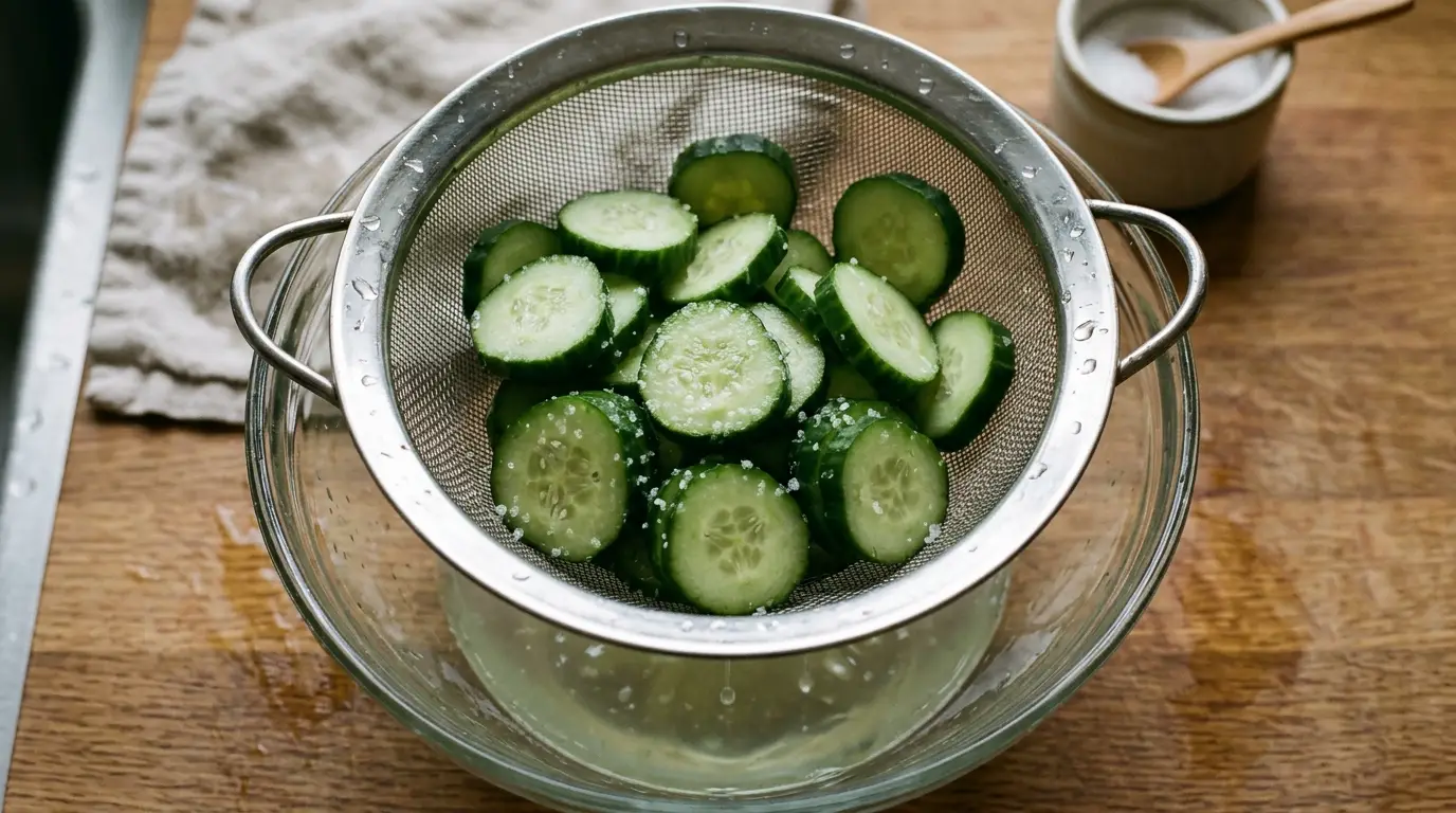 cucumbers and onions in vinegar in a glass bowl, cucumbers and onions in vinegar with fresh dill, cucumbers and onions in vinegar served with grilled food.