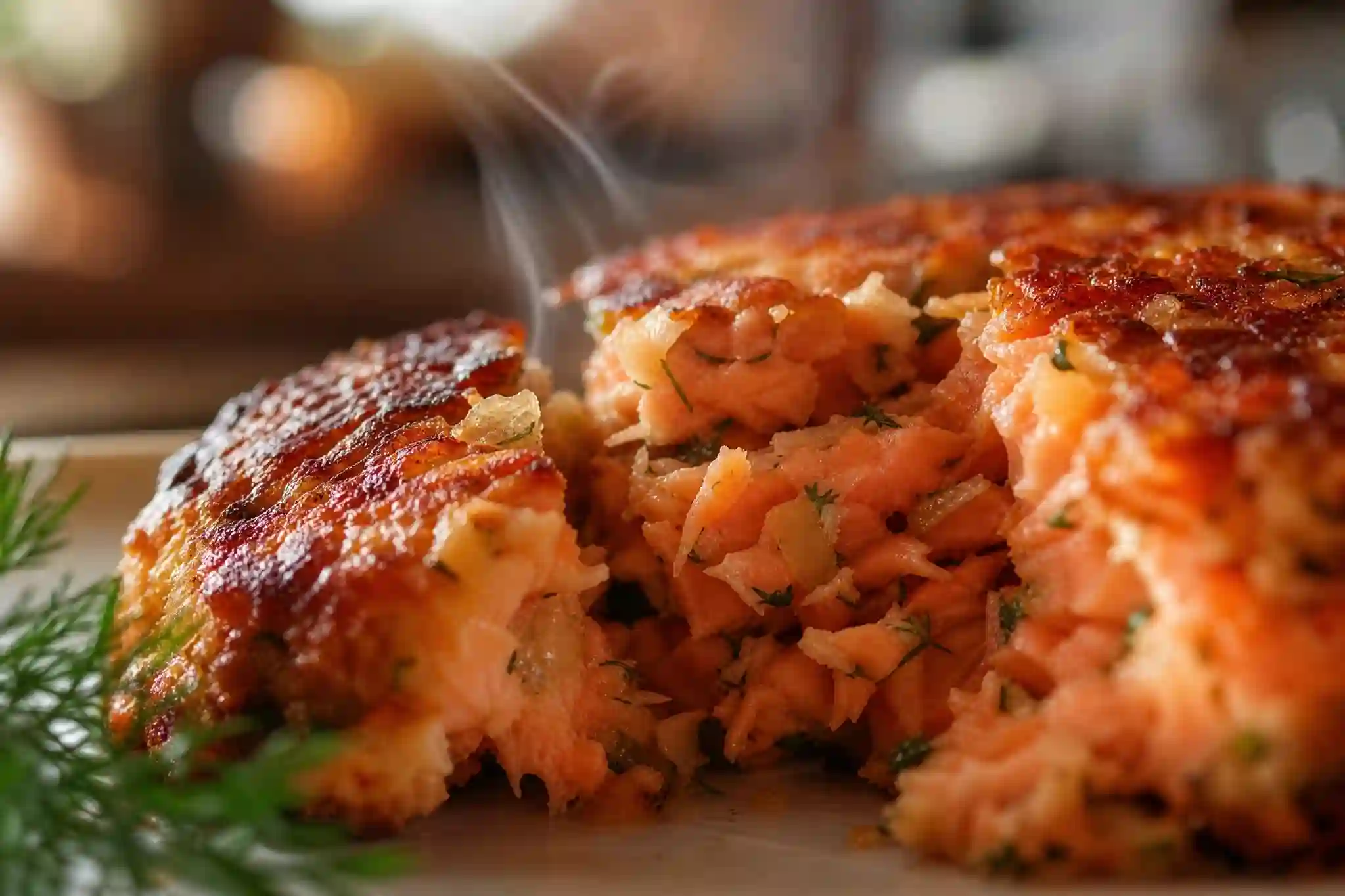 salmon patties recipe crispy golden patties on a plate,easy salmon patties recipe made with canned salmon,salmon patties recipe served with lemon and dill sauce