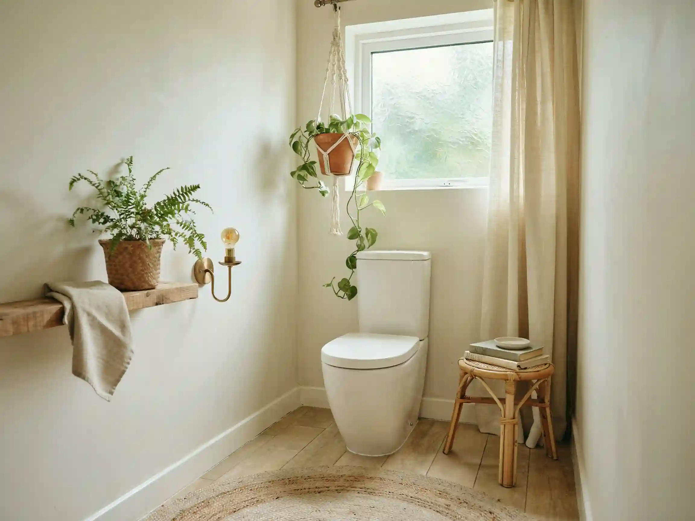 toilettes inspiration papier peint, toilettes inspiration couleur foncée, déco toilettes avec plantes.