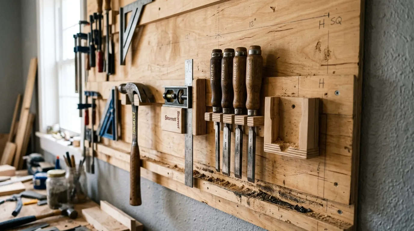 2. French cleat wall instead of pegboard
