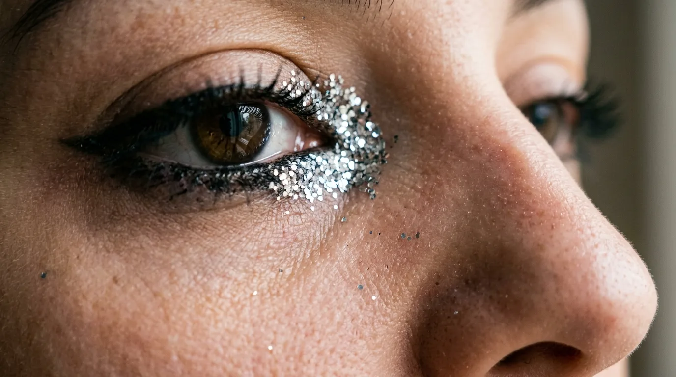 6. Glitter in the inner corner