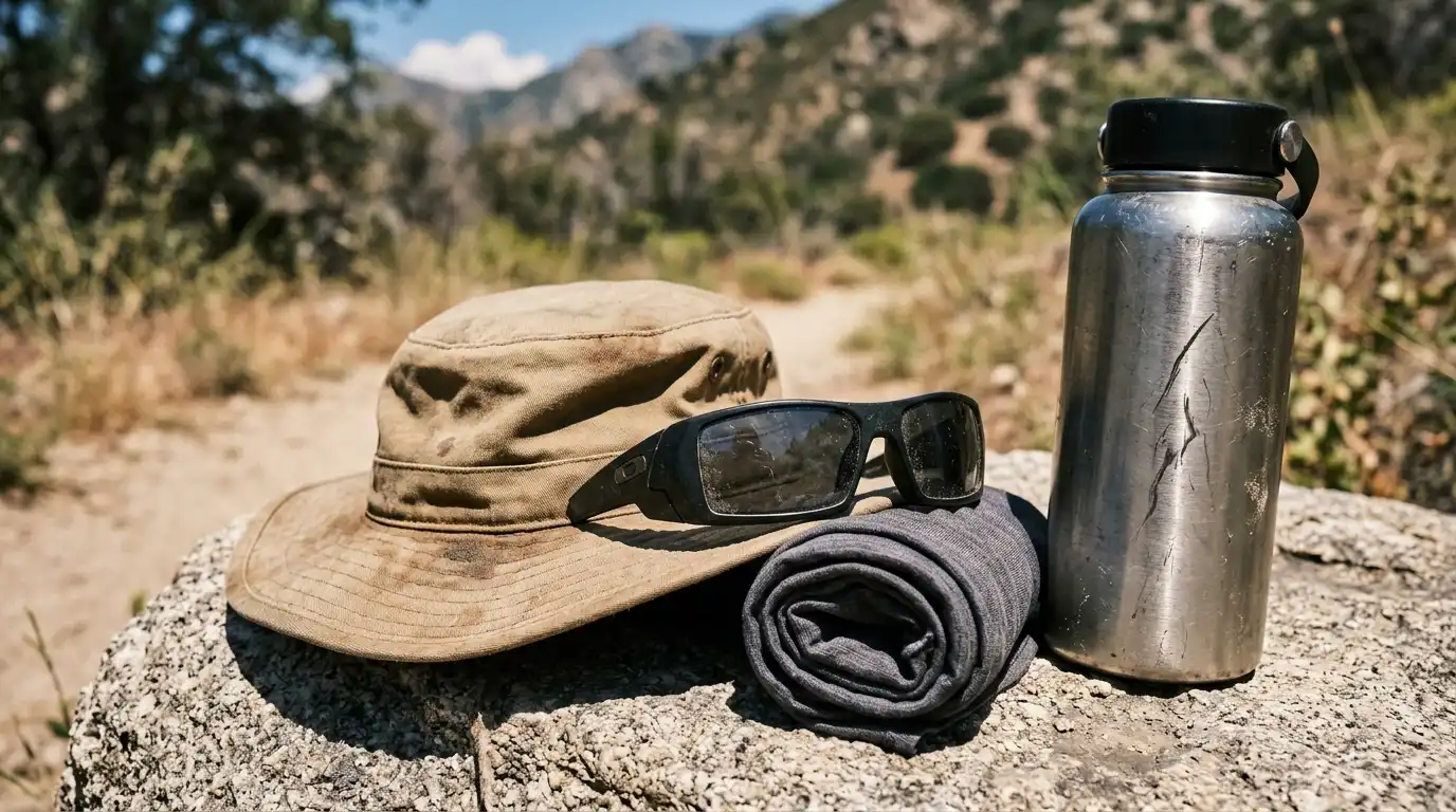 hiking outfit women layering on the trail, hiking outfit women wool socks and trail shoes
