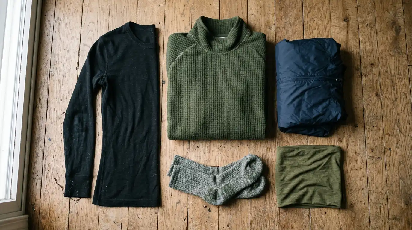 hiking outfit women layering on the trail, hiking outfit women wool socks and trail shoes