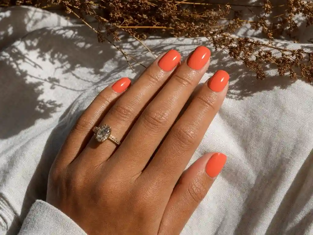 ongles été corail, nail art fleuri été, ongles été french colorée