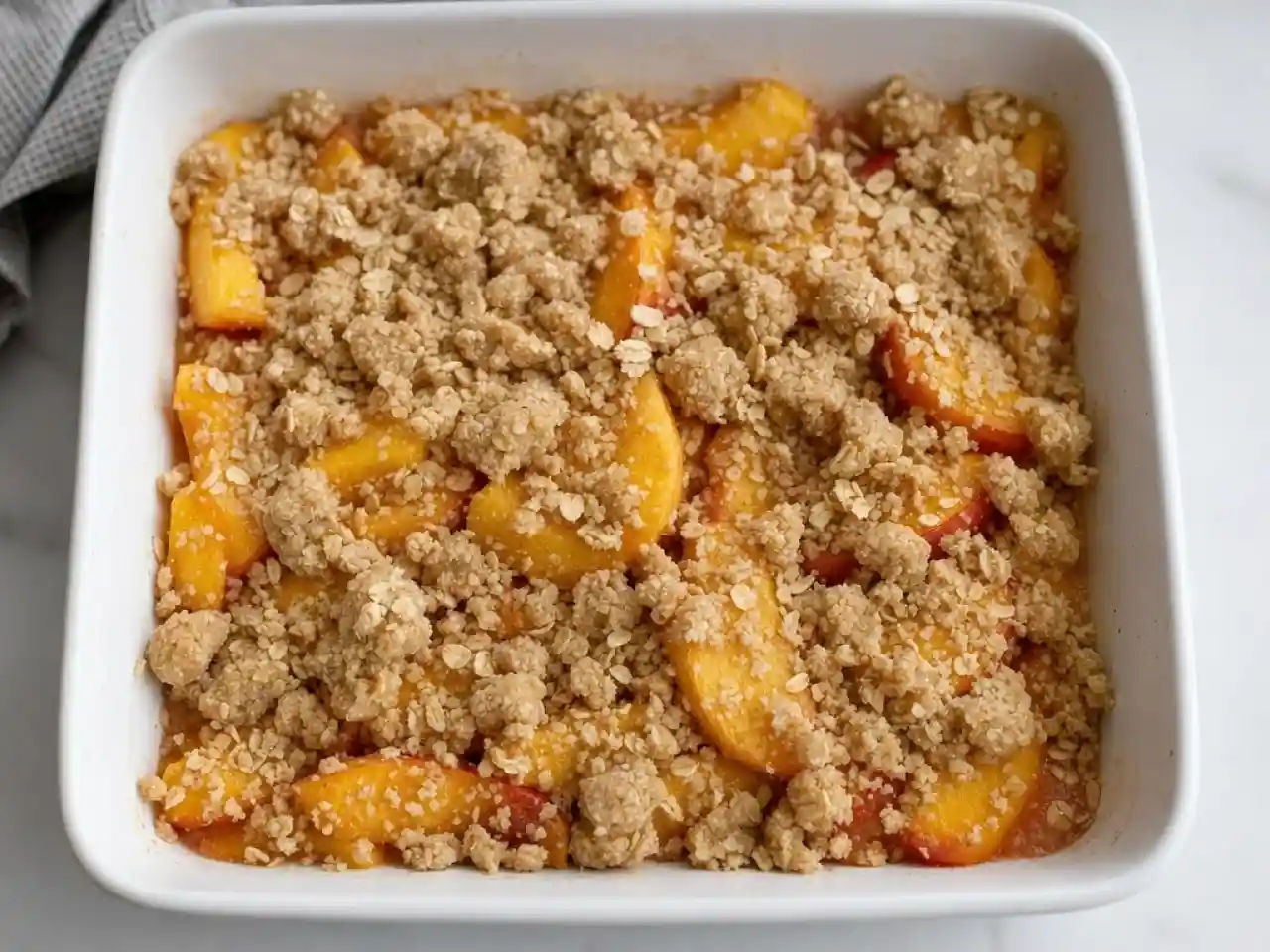 peach crumble recipe, easy peach crumble recipe, peach crumble recipe with oats
