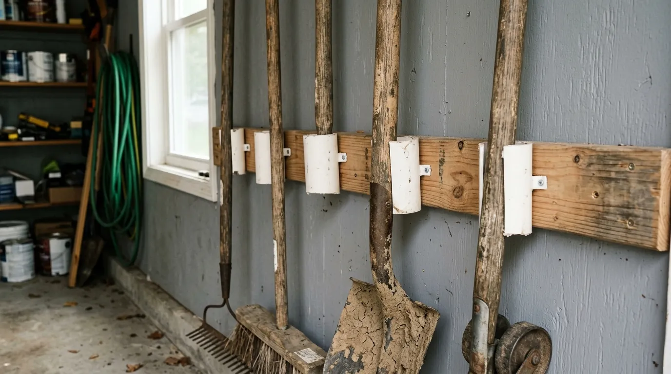 4. PVC pipe holders for long-handled tools
