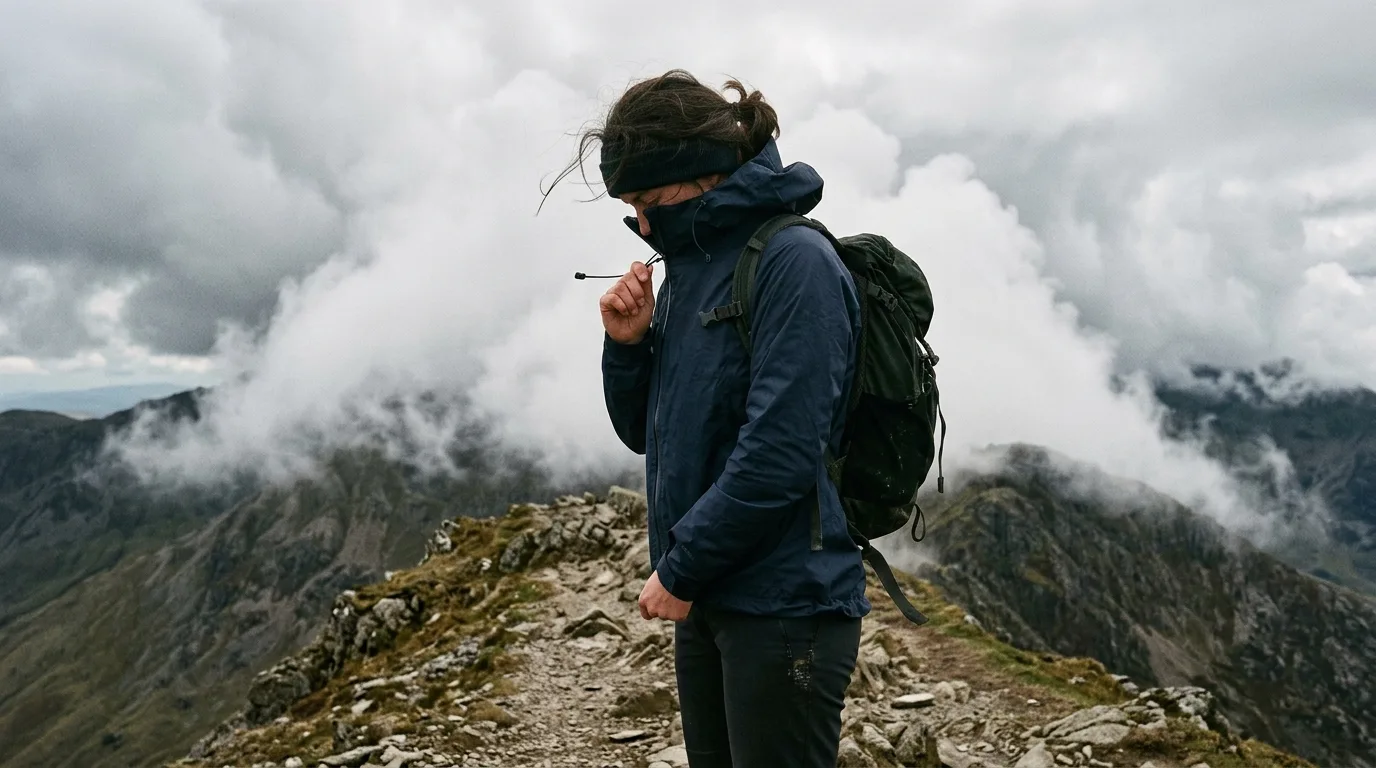 hiking outfit women layering on the trail, hiking outfit women wool socks and trail shoes