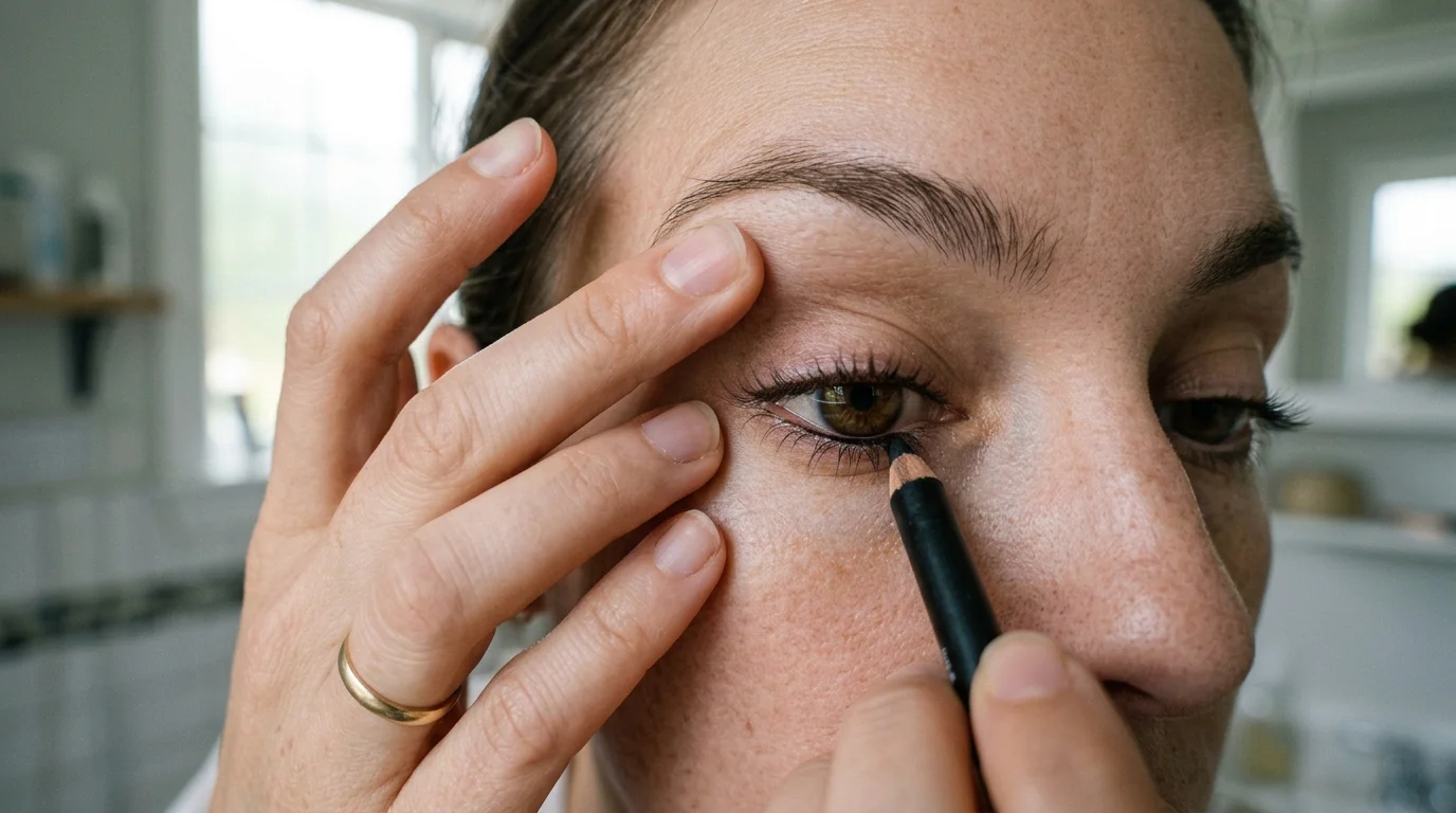 no lashes makeup look with tightlined