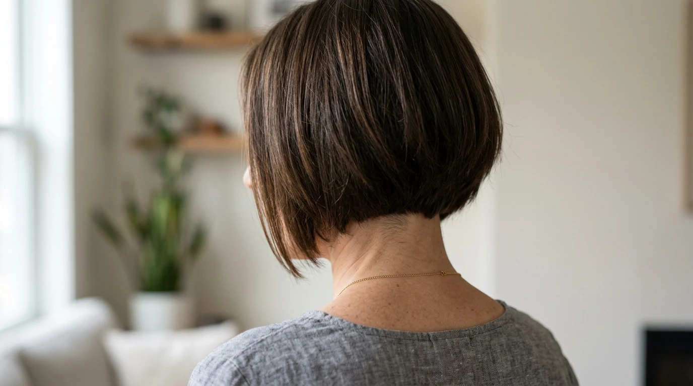 6. A line bob, shorter at the back