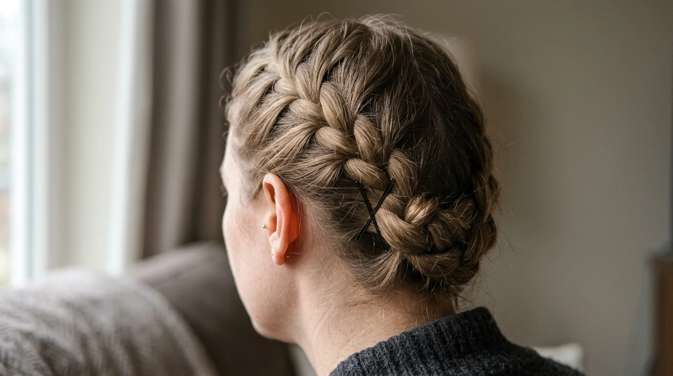 7. Braided crown or a wrapped headband braid