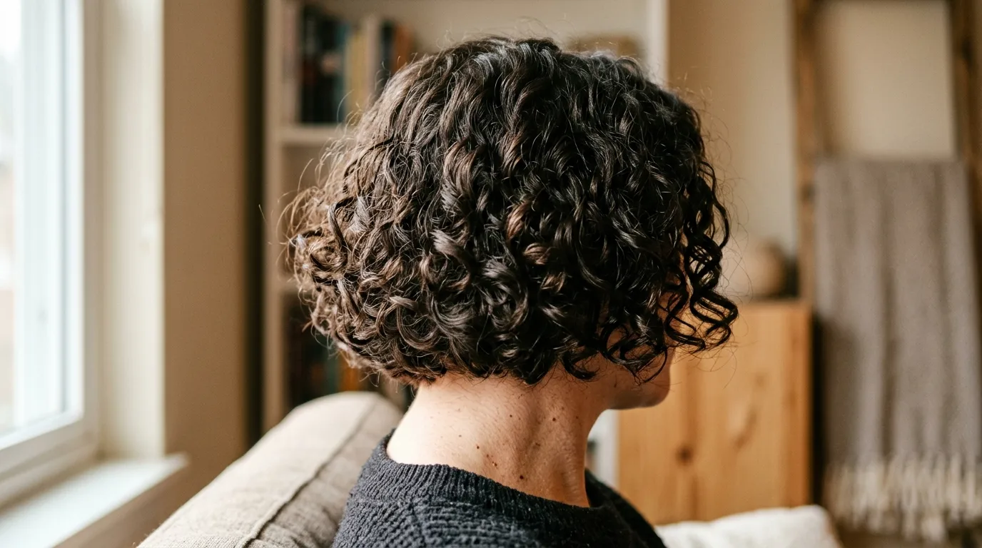 8. Curly bob, cut dry