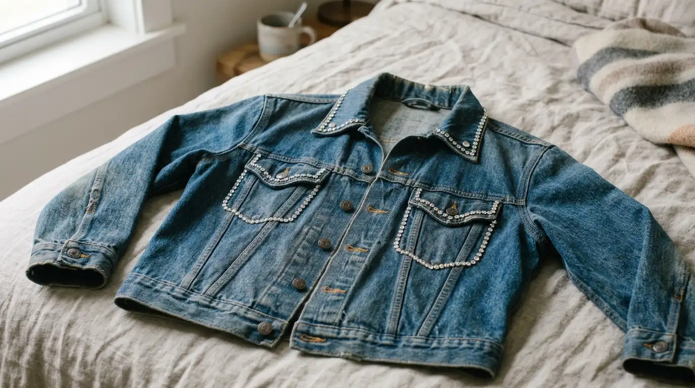 6. Denim jacket collar or pockets