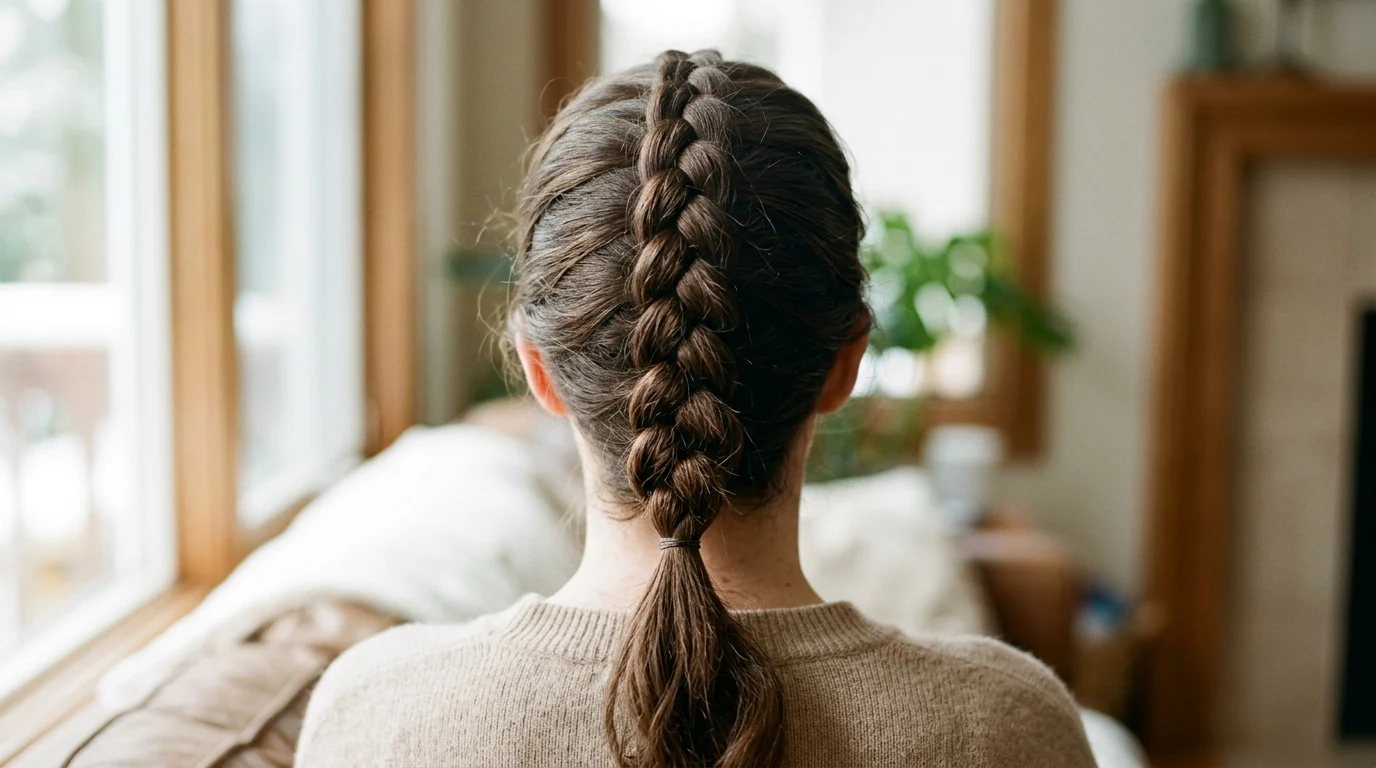 2. Dutch braid, the one that sits on top