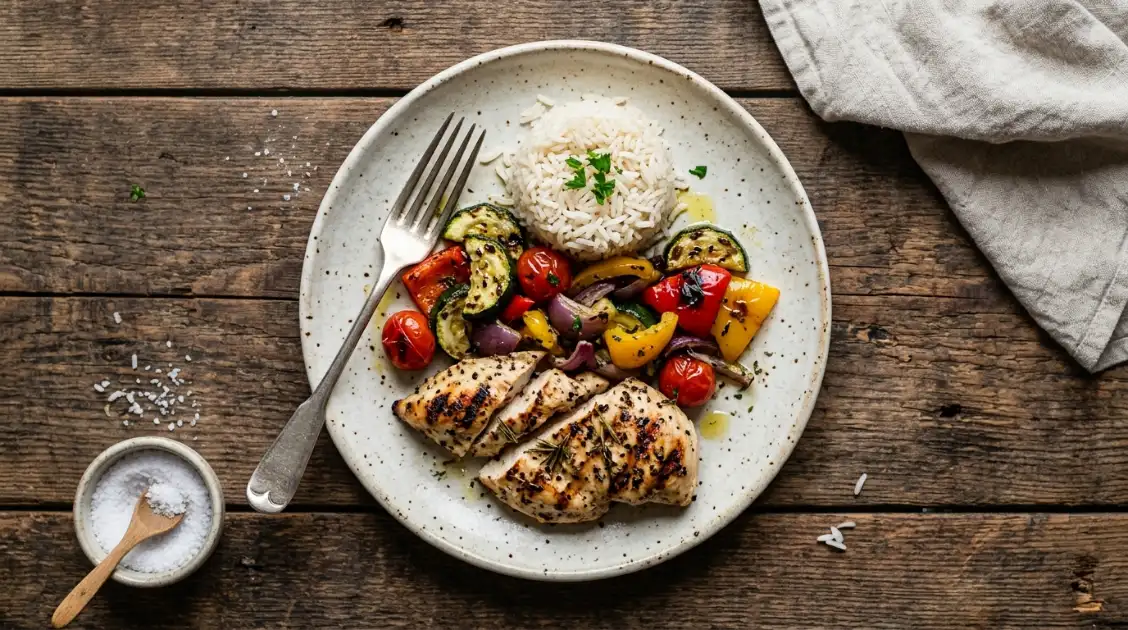 2. Eat the protein first on the plate