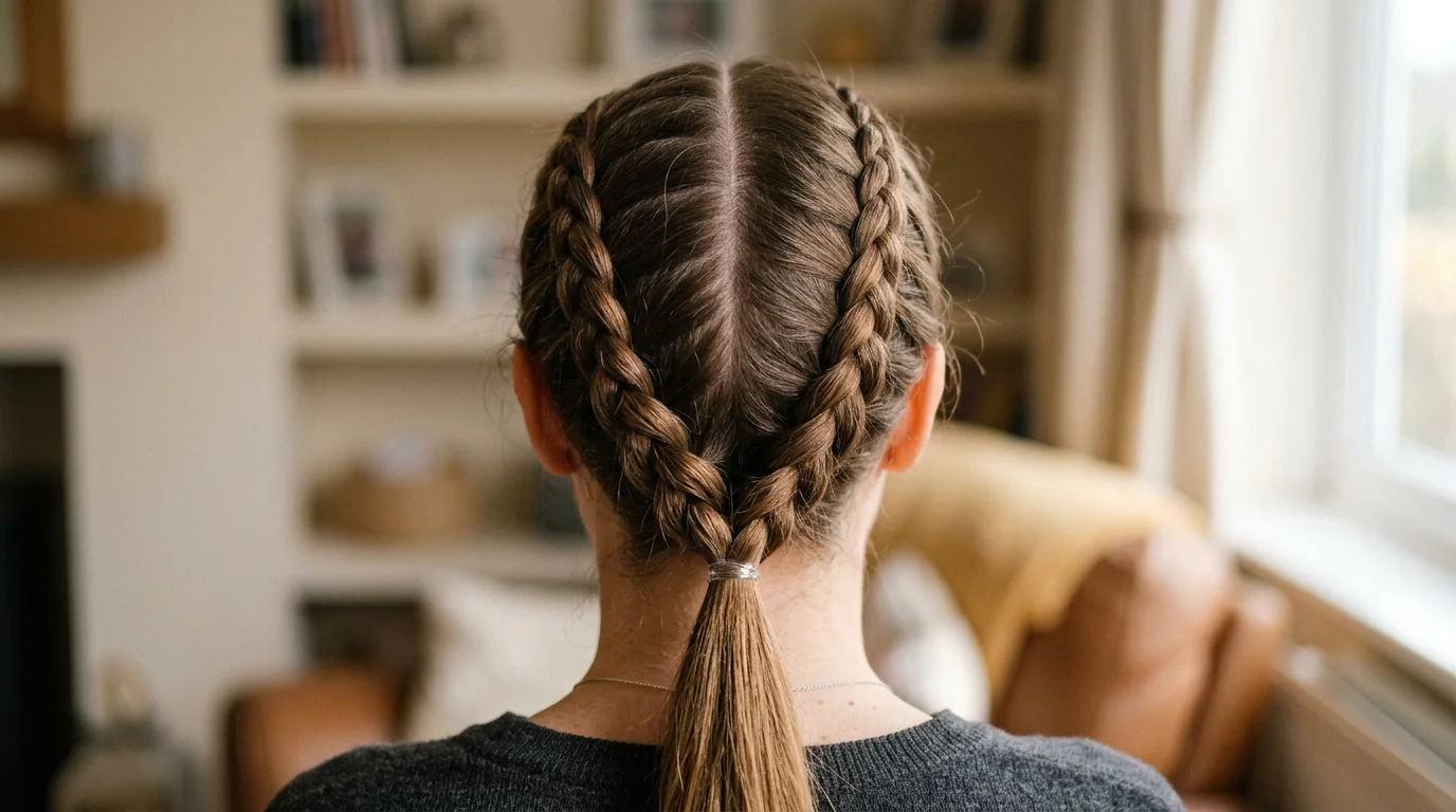 4. French braid pigtails