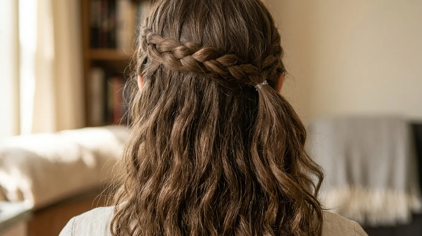 8. Half up braid