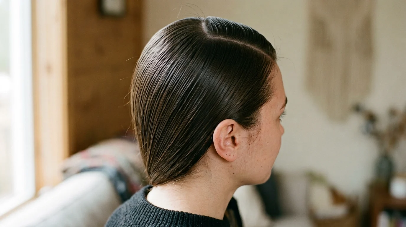 8. Slicked back with a middle part