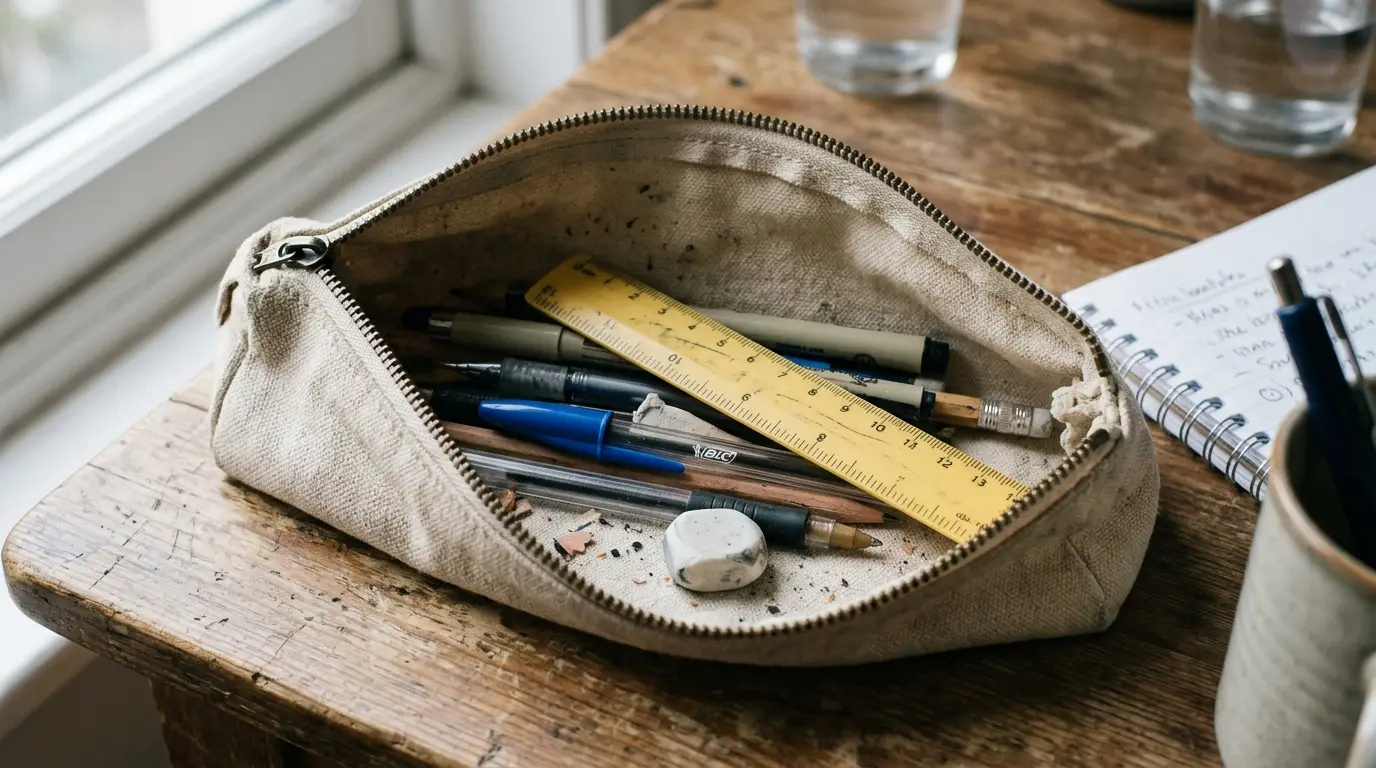 6. Sturdy pencil case with a flat base